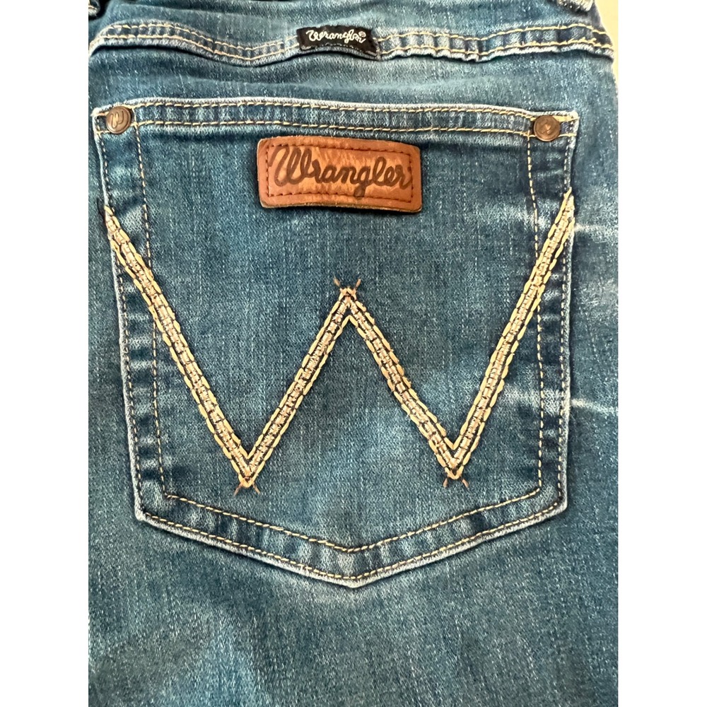 Wrangler Boot Cut Jeans Womens 17X34 Blue Excellent Stretch 1009MWZPV Denim - Picture 5 of 7